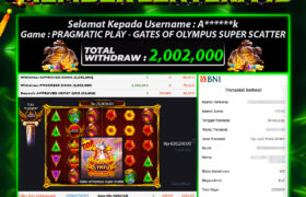 JACKPOT GATES OF OLYMPUS SUPER SCATTER 08 FEBRUARI 2026