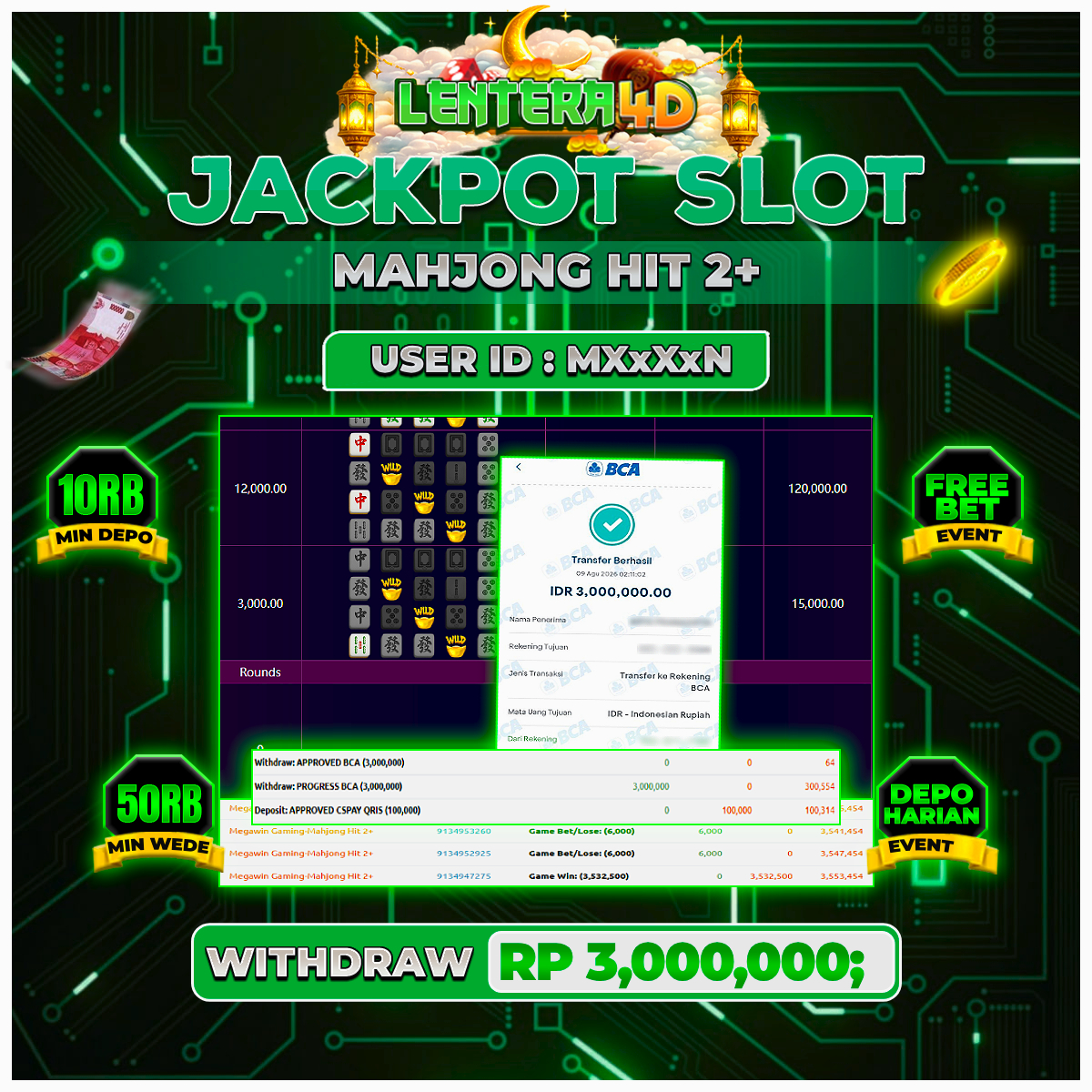 JACKPOT MAIN MAHJONG HIT2 09 AGUSTUS 2026