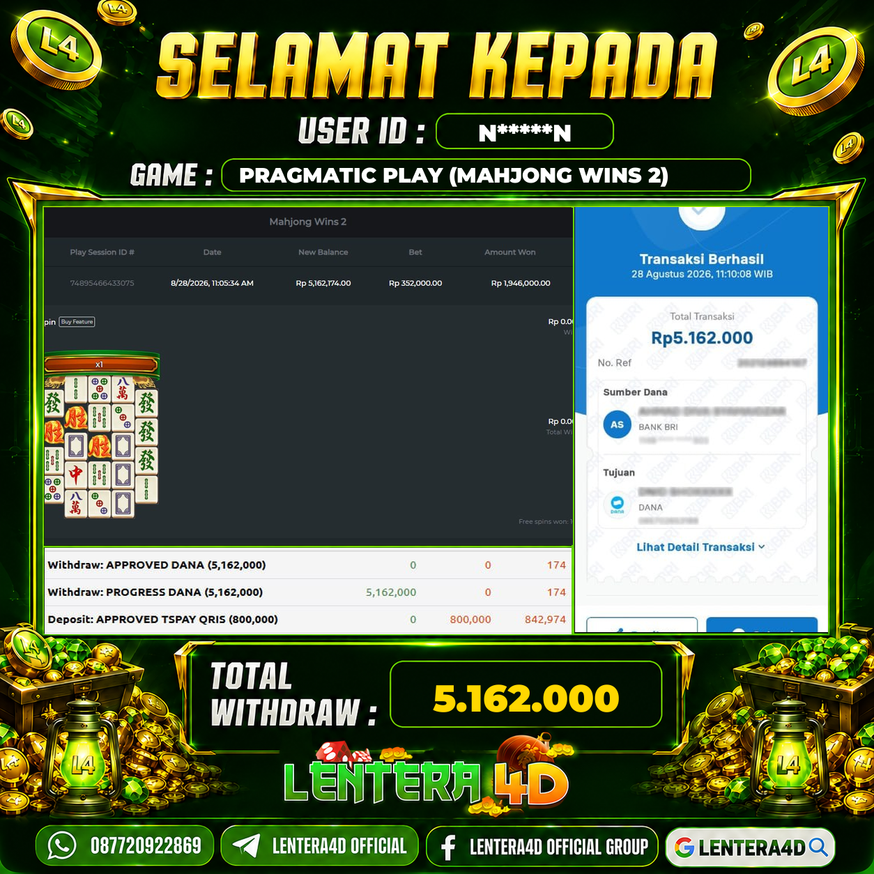 JACKPOT MAHJONG WINS 2 28 AGUSTUS 2026